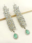 Ghazal Long Silver American Diamond Earrings