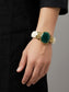Vrnav Men’s Royal Green Onyx Stone Tribal Bone Bracelet