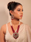 Sayesha Maroon Kundan Polki Long Necklace Set