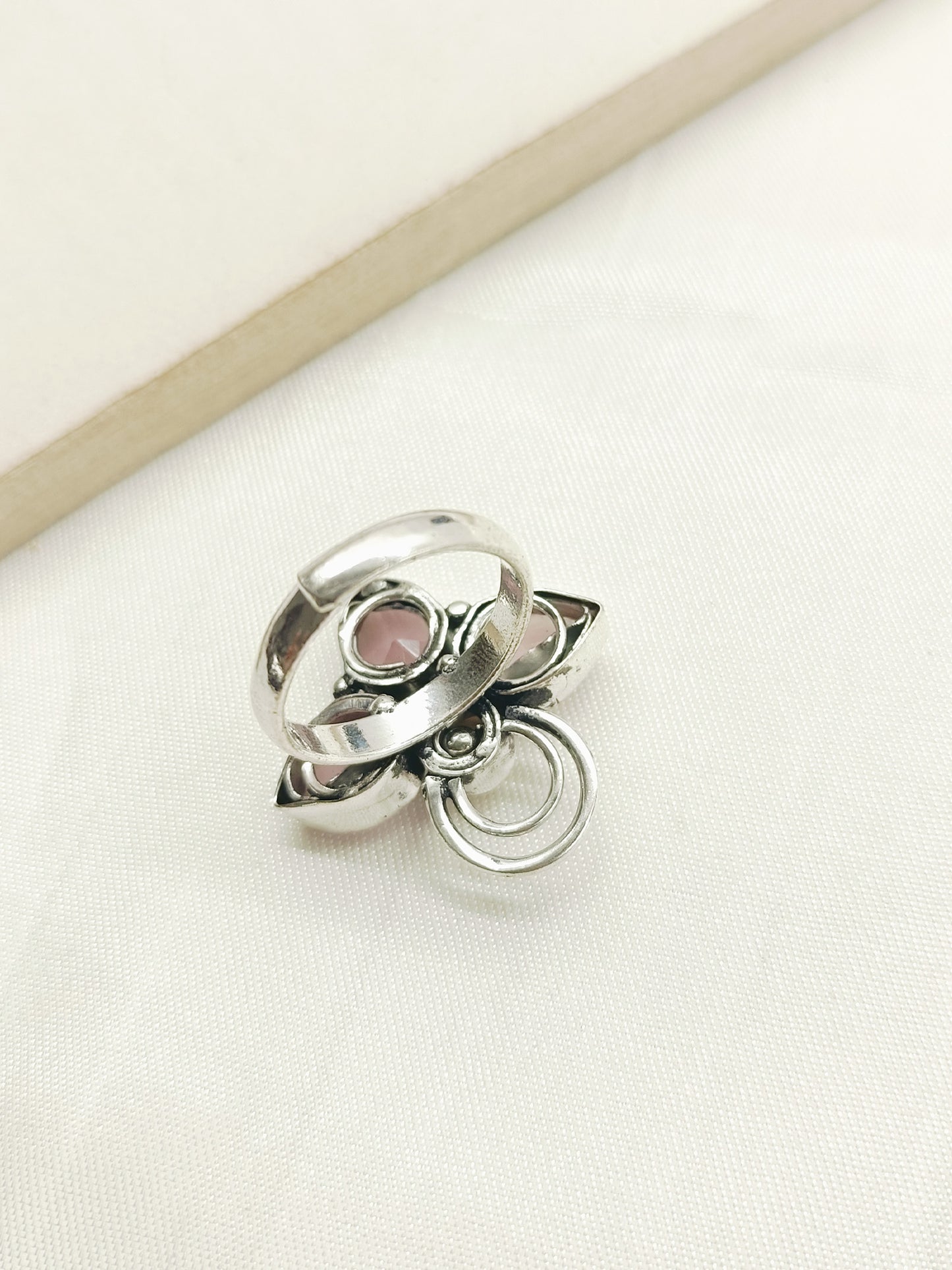 Fallon Baby Pink Oxidized Finger Ring