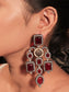 Charlotte Maroon Long Victorian Earrings