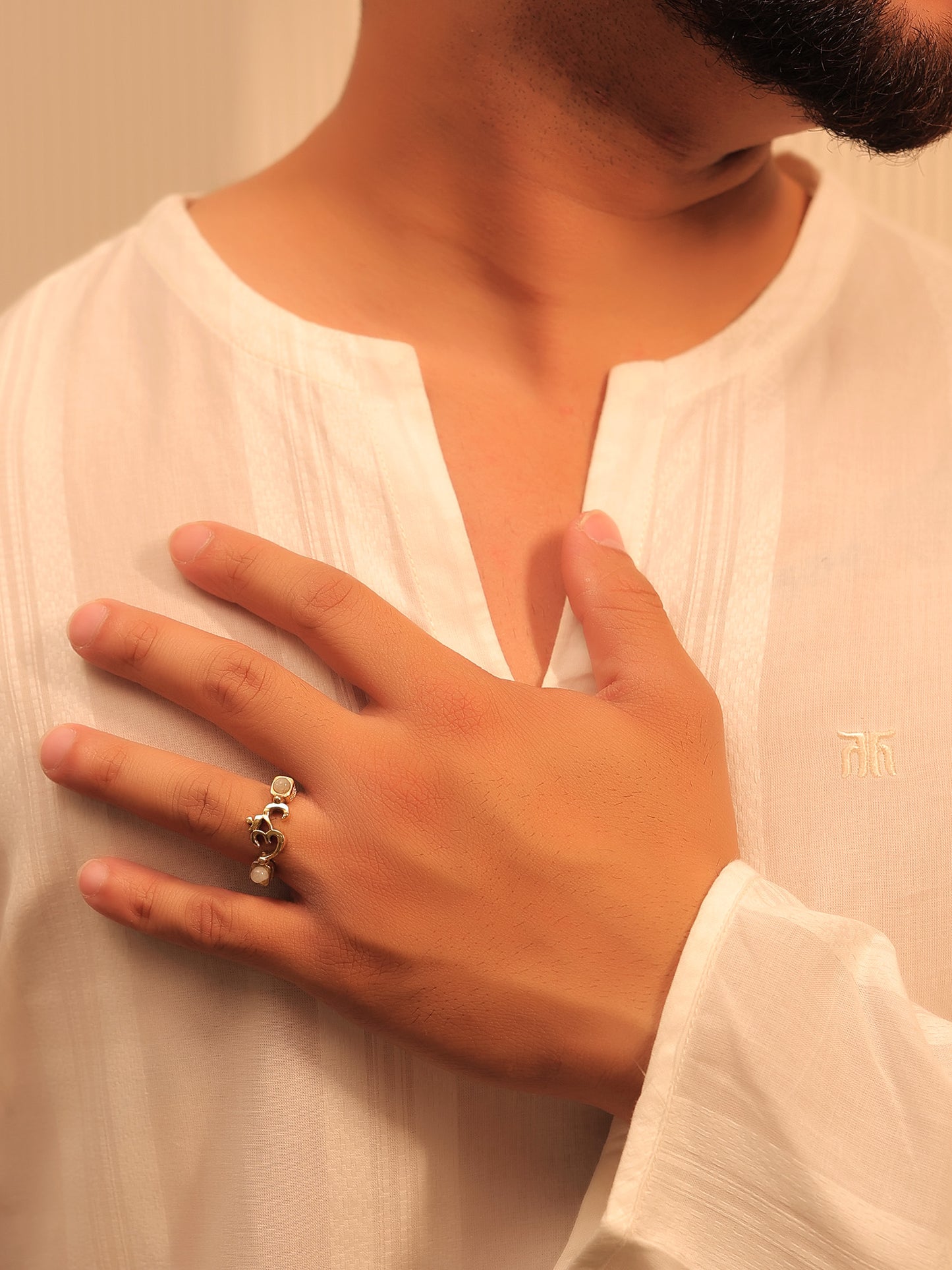 Harshaal White Men's Finger Ring