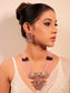 Madhurima Pink Peacock Kundan Necklace Set
