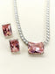 Ainsley Pink American Diamond Necklace Set