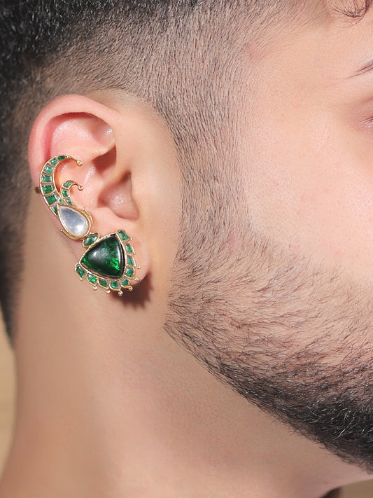 Nikansh  Green Men's Earcuff