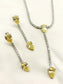 Cureza Yellow American Diamond Necklace Set