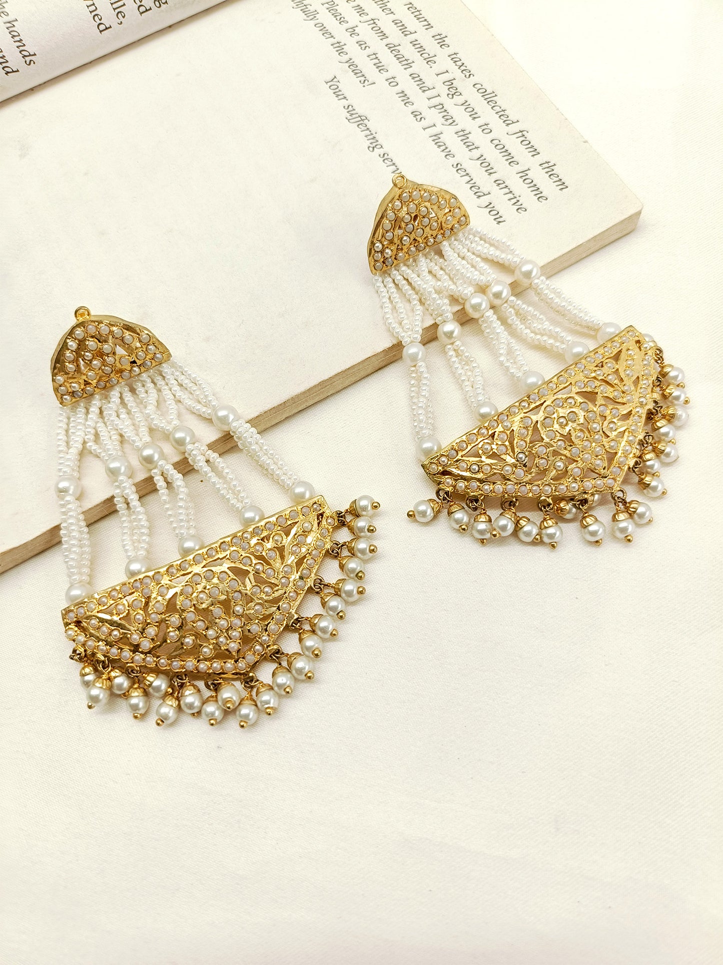 Tasneem Gold Plated Jadau Earrings