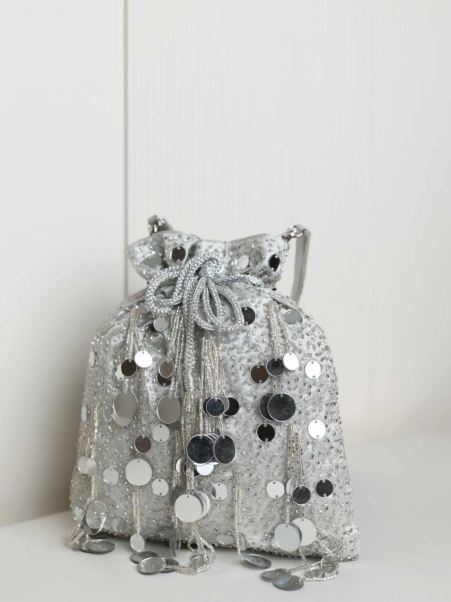 Agnes Silver Potli Bag