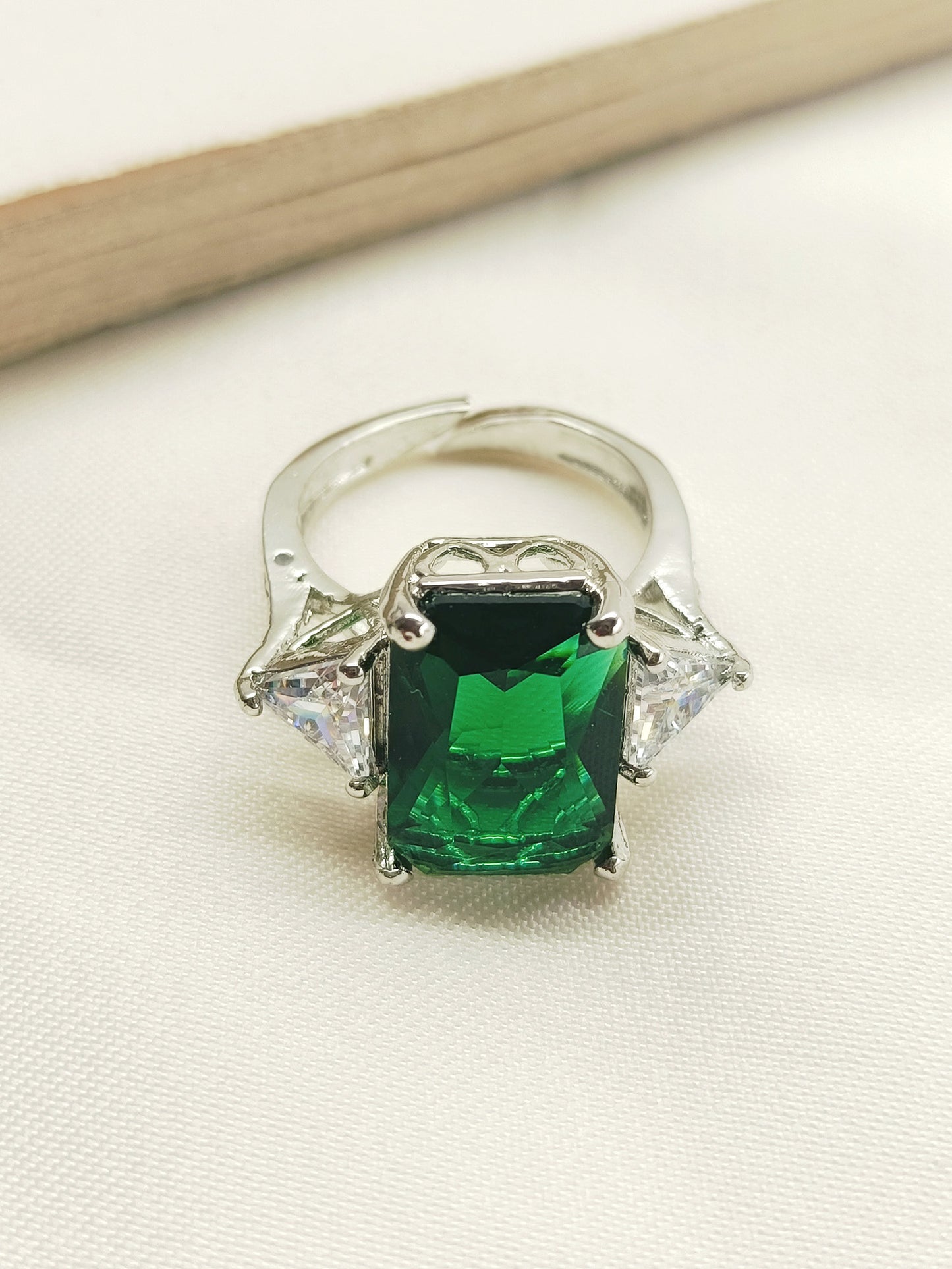 Mehar Green American Diamond Finger Ring