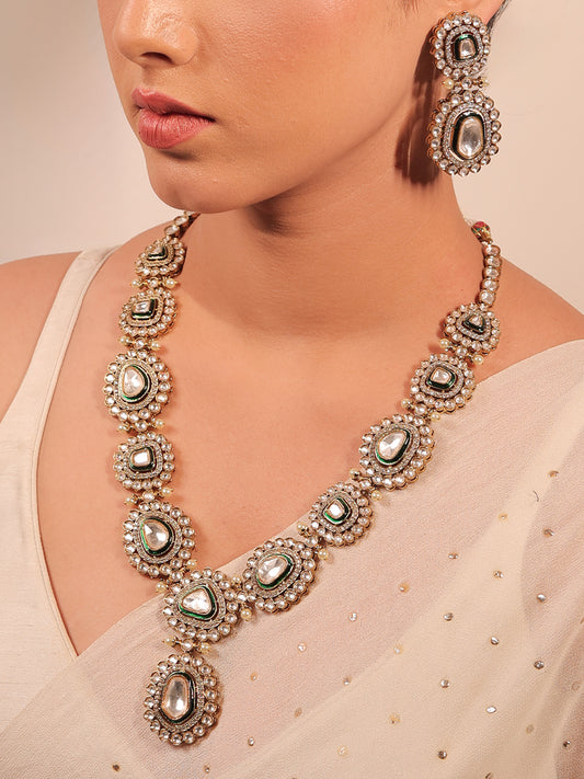 Sunidhi Green Polki Necklace Set