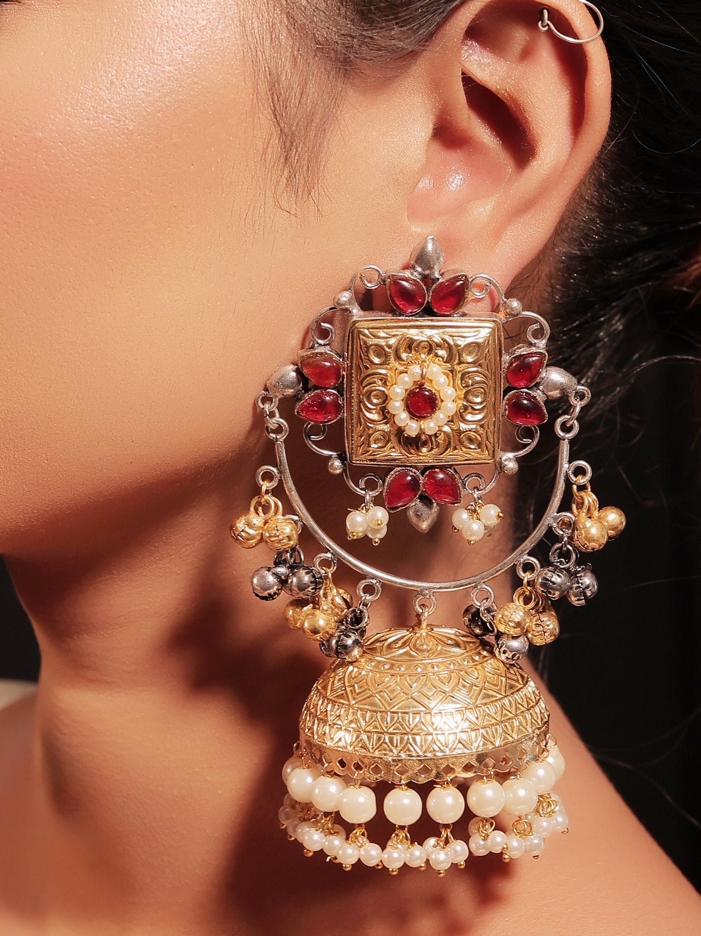 Anayza Maroon Boutique Jhumki