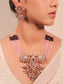 Madhurima Pink Peacock Kundan Necklace Set