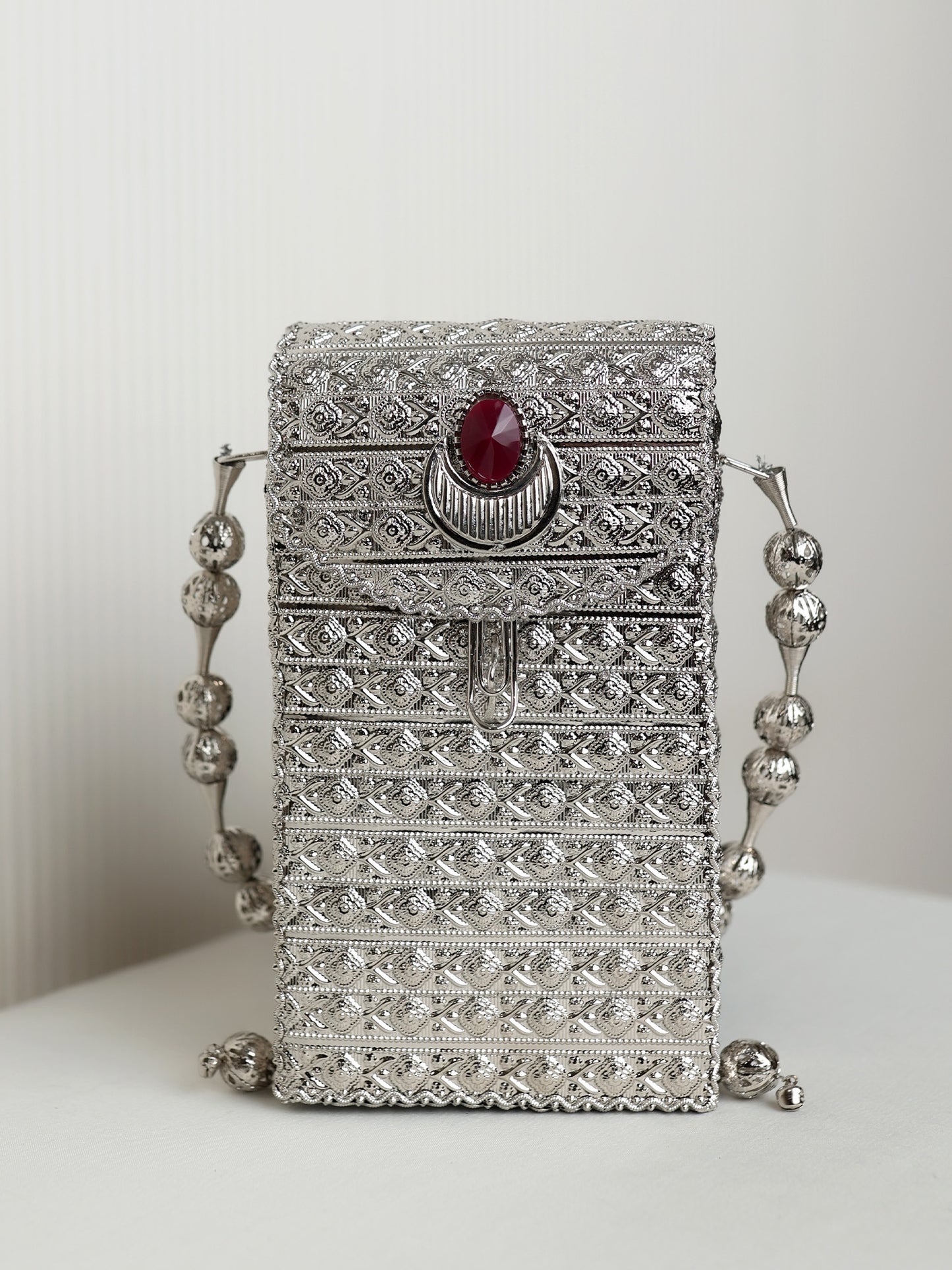 Kangna Ruby Silver Mobile Pouch