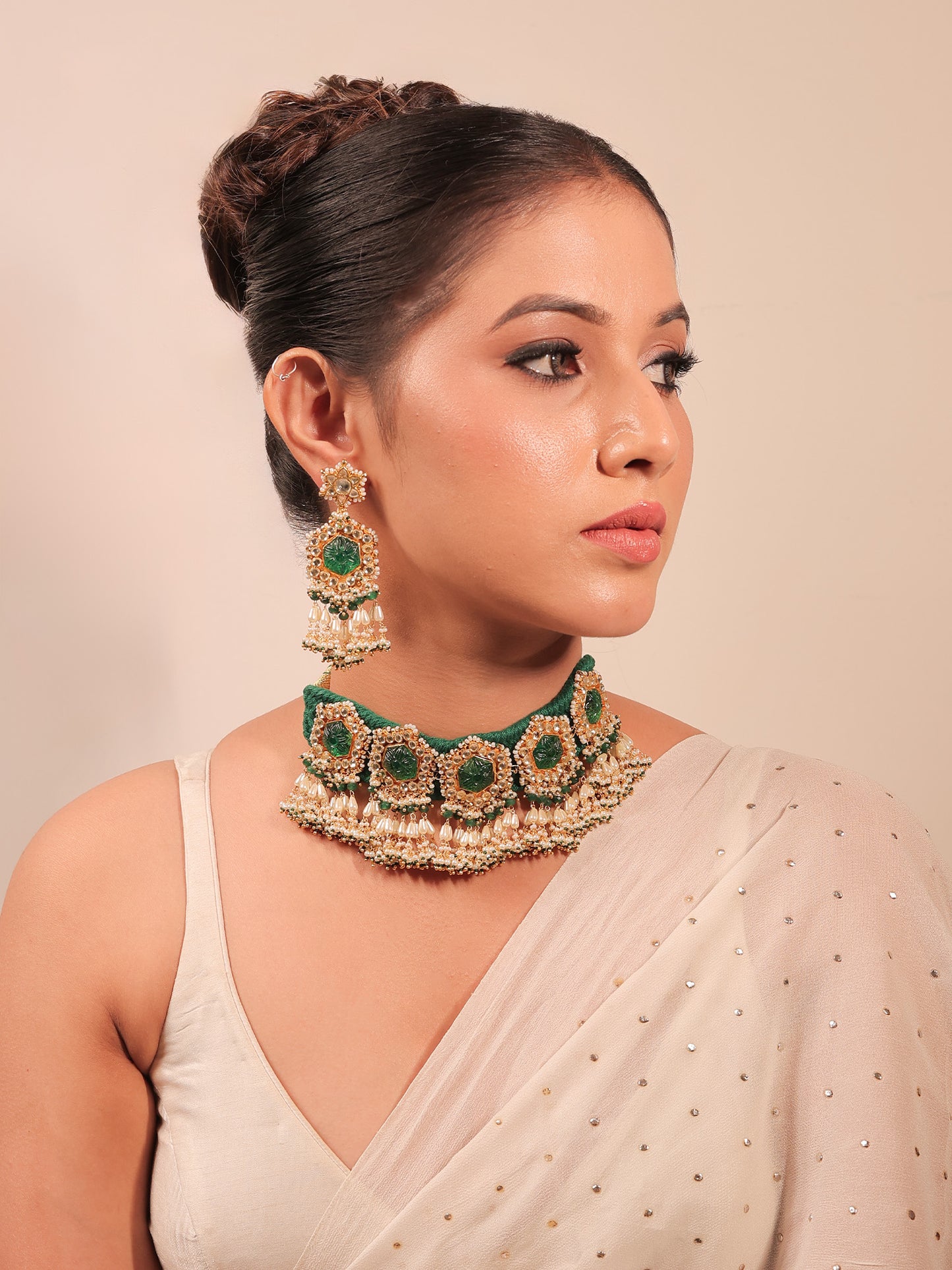 Sathiya Green Kundan Choker Set