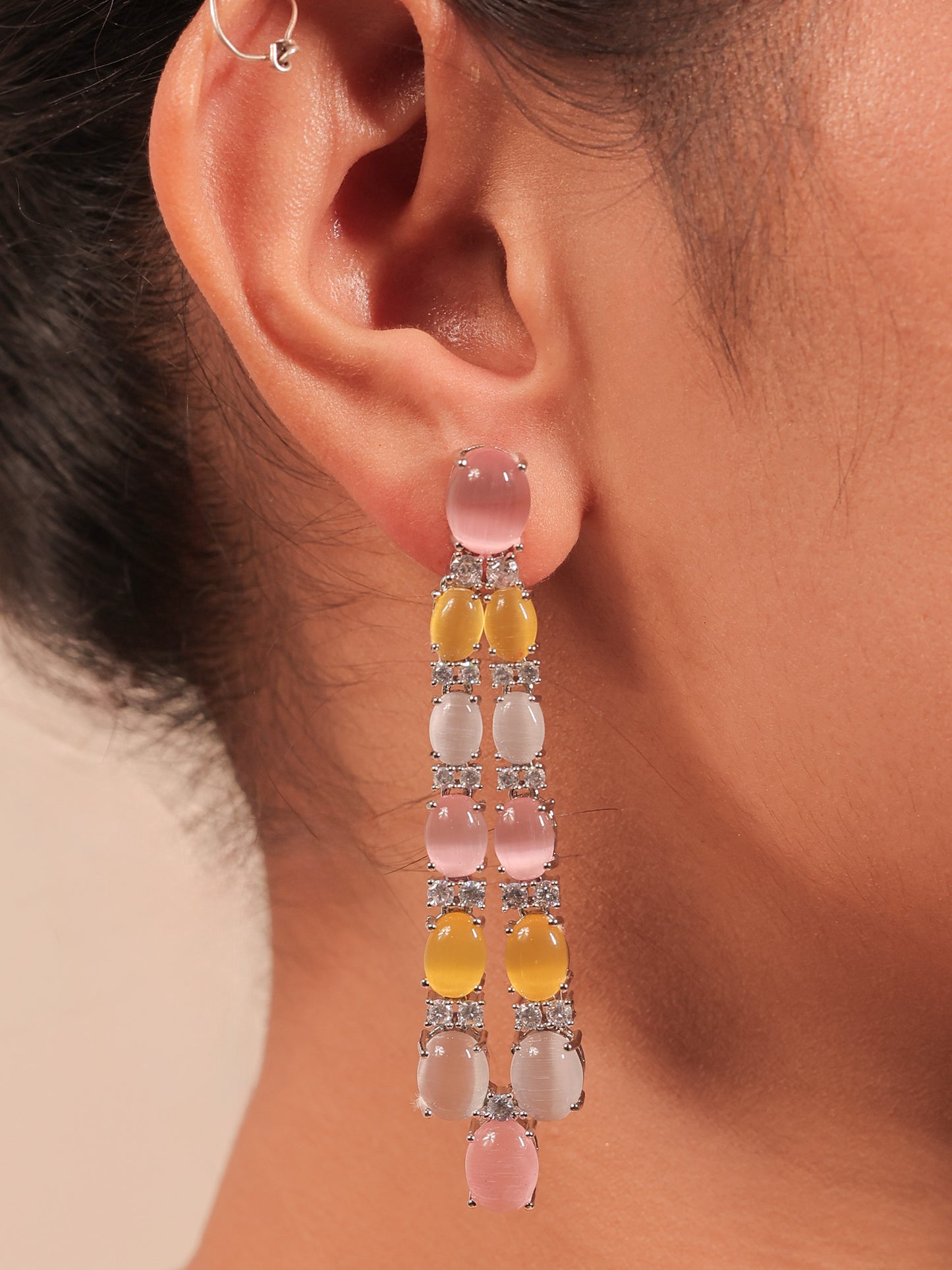 Kria Multi Colour Double Layered American Diamond Set