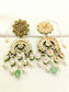Eva Mint Green Long Kundan Earrings