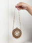 Arshika Round Golden Mini Metal Clutch
