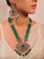 Isabella Green Kundan Polki Long Necklace Set