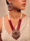Sayesha Maroon Kundan Polki Long Necklace Set