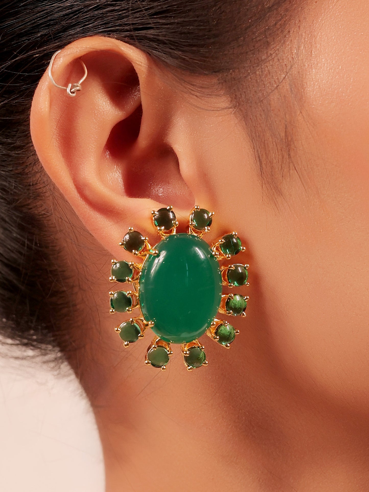 Aurora Green Natural Stone Necklace Set