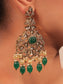 Isabella Green Kundan Polki Long Necklace Set