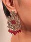 Sayesha Maroon Kundan Polki Long Necklace Set