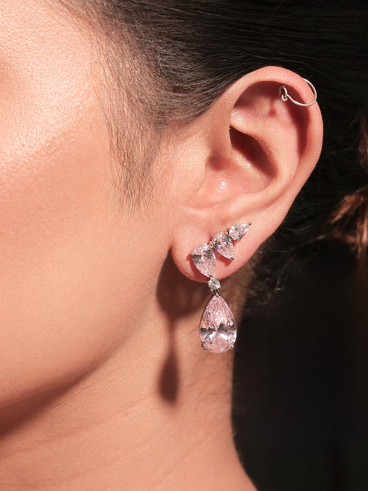 Ruval Baby Pink American Diamond Earring