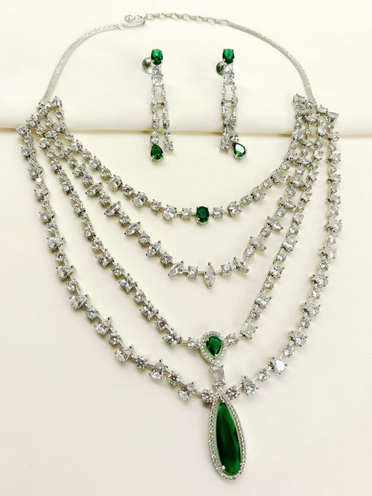 Ives Emerald American Diamond Set