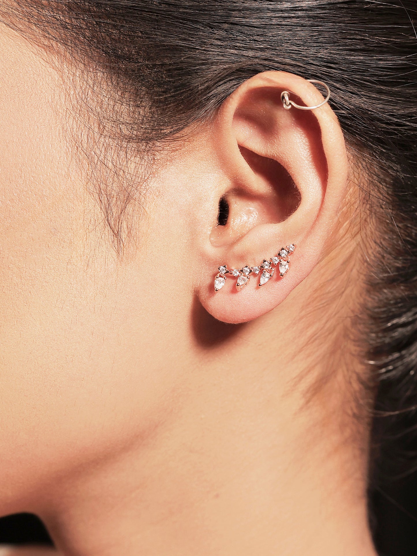 Sharvi White American Diamond Earcuff