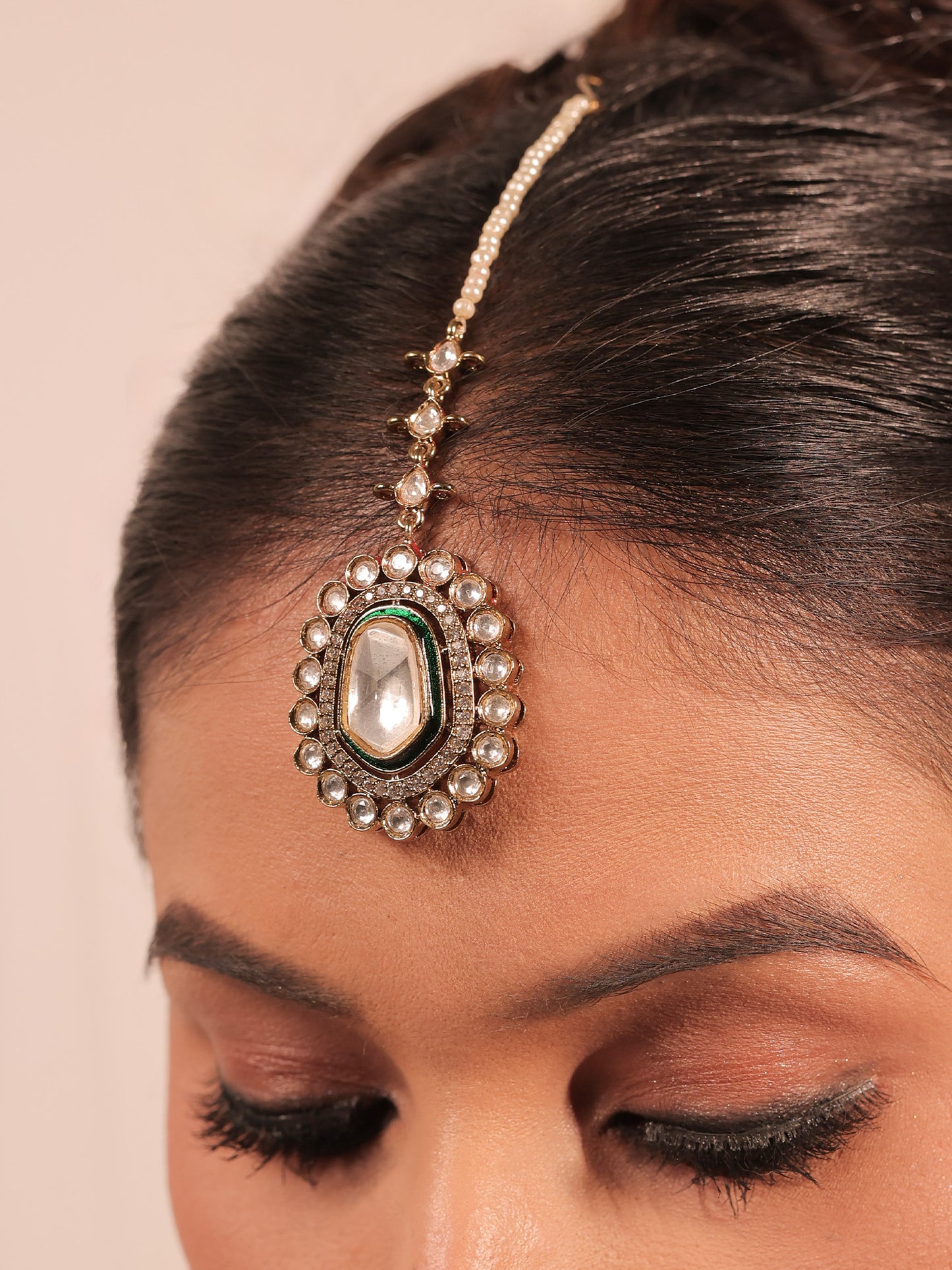 Sunidhi Green Polki Necklace Set