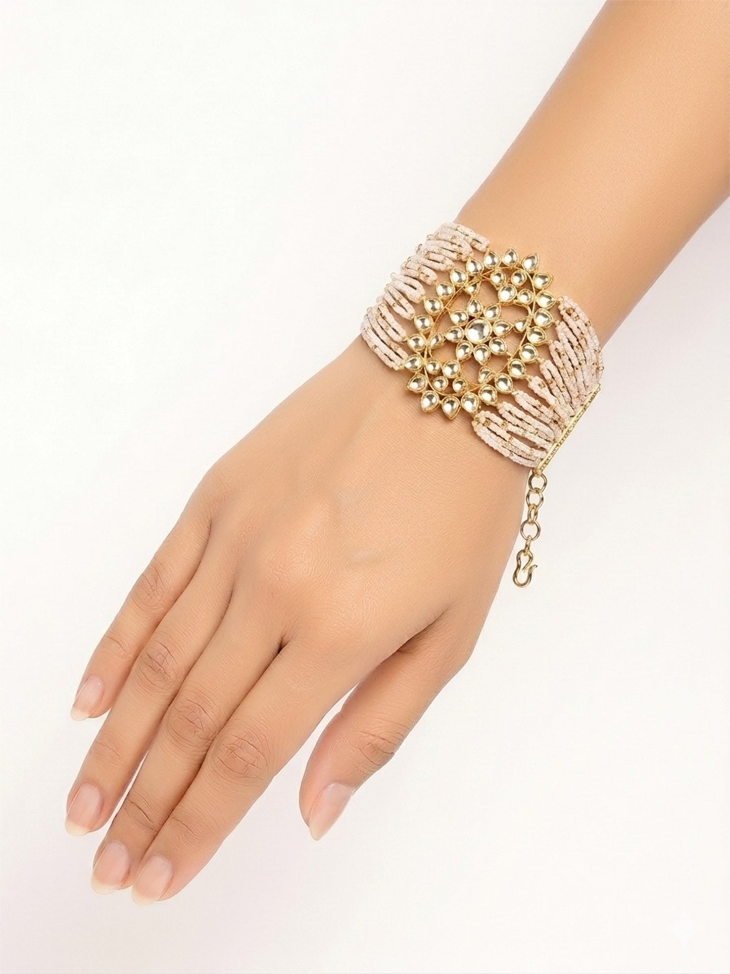 Geena Pachi Kundan Pearl Bracelet