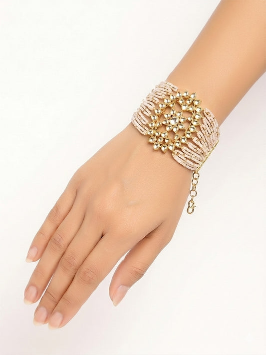 Geena Pachi Kundan Pearl Bracelet