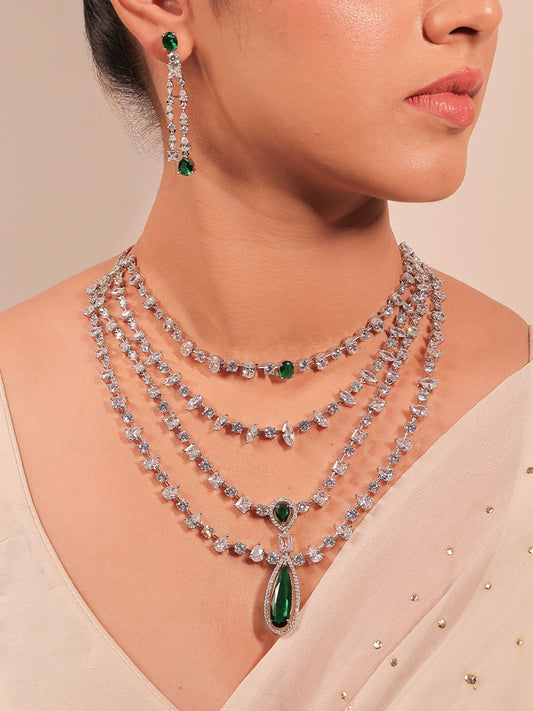 Ives Emerald American Diamond Set