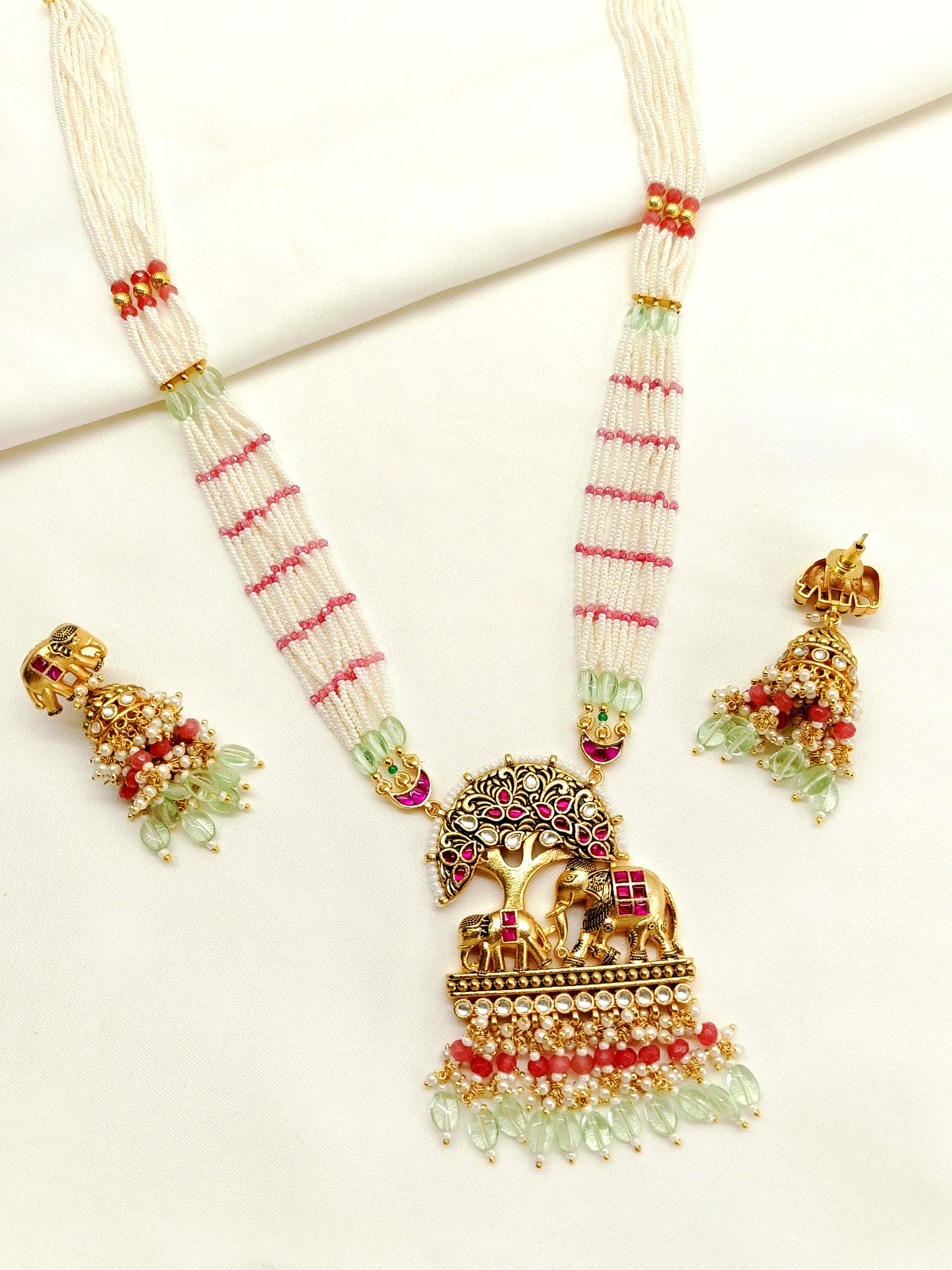 Aagamya Multi Colour Long Kundan Set