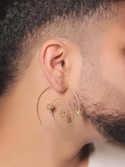 Ayur Golden Men's Earrings