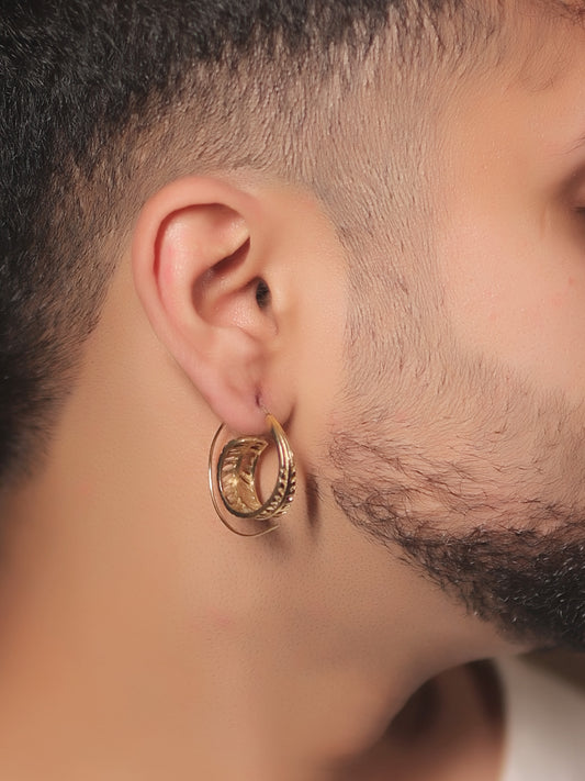 Rukhsaar Golden Men's Earrings