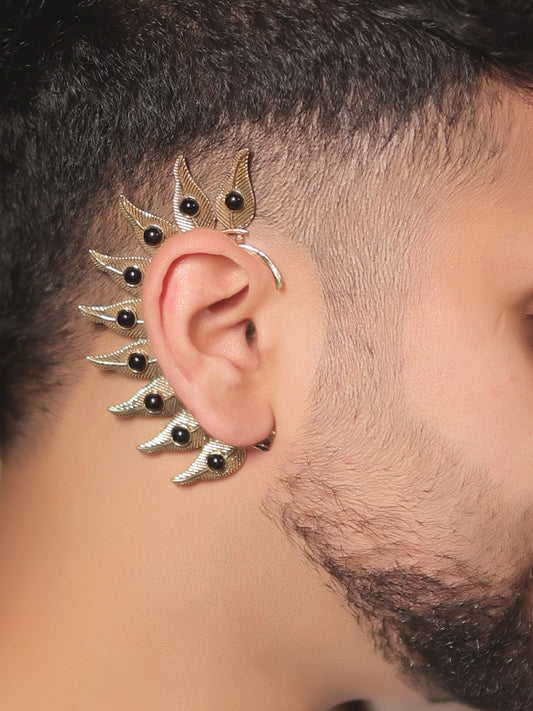 Surbh Black Men's Earcuffs