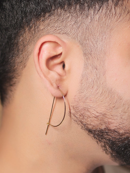 Aarvan Golden Men's Earrings