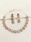 Sufiya Rose Gold Plated Semiprecious White Stone American Diamond Set