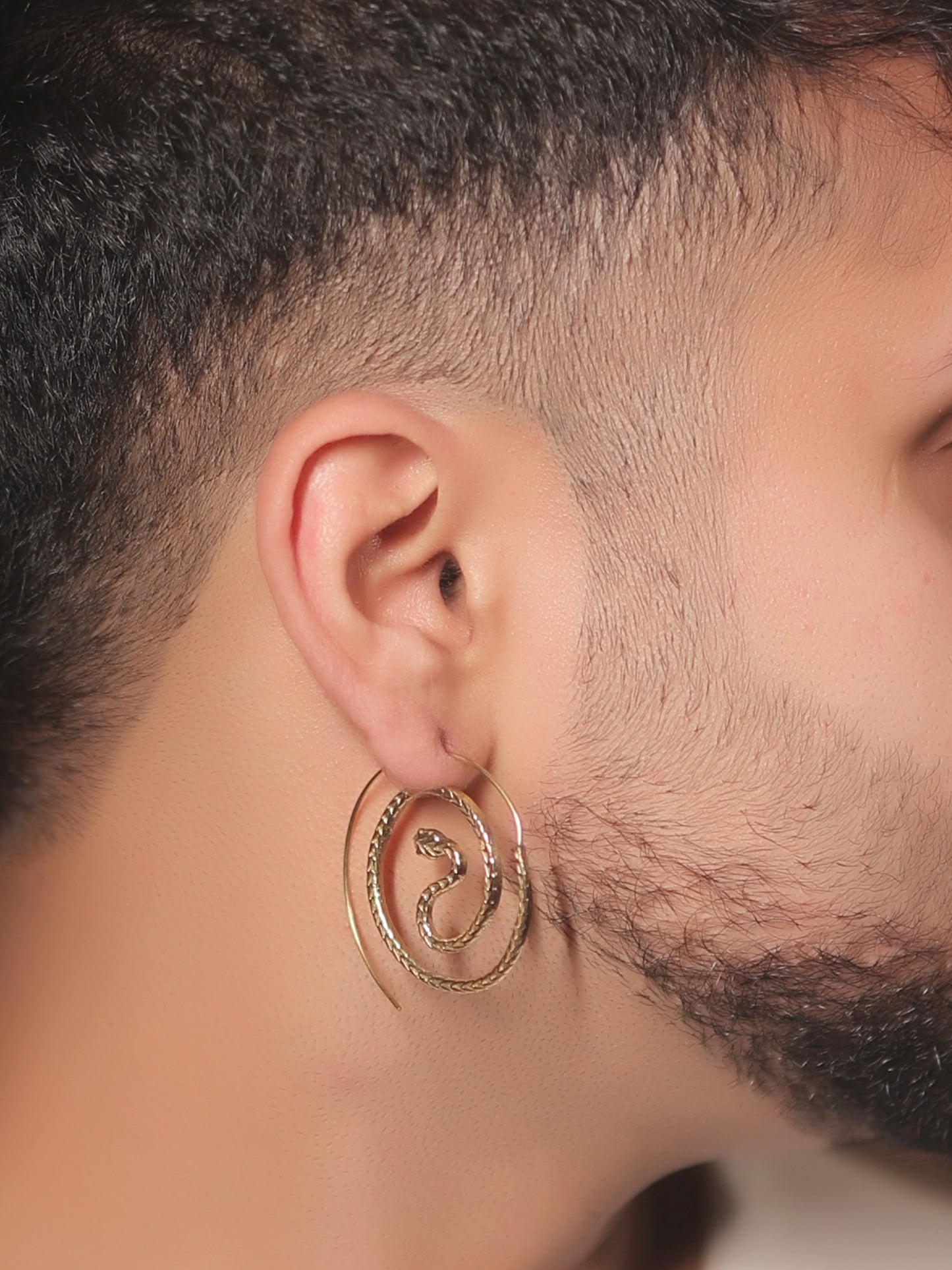 Navdha Golden Men's Earrings