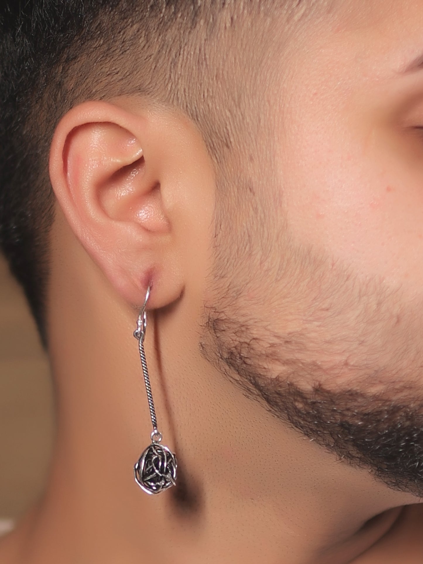 Nutan Silver Men's Earrings