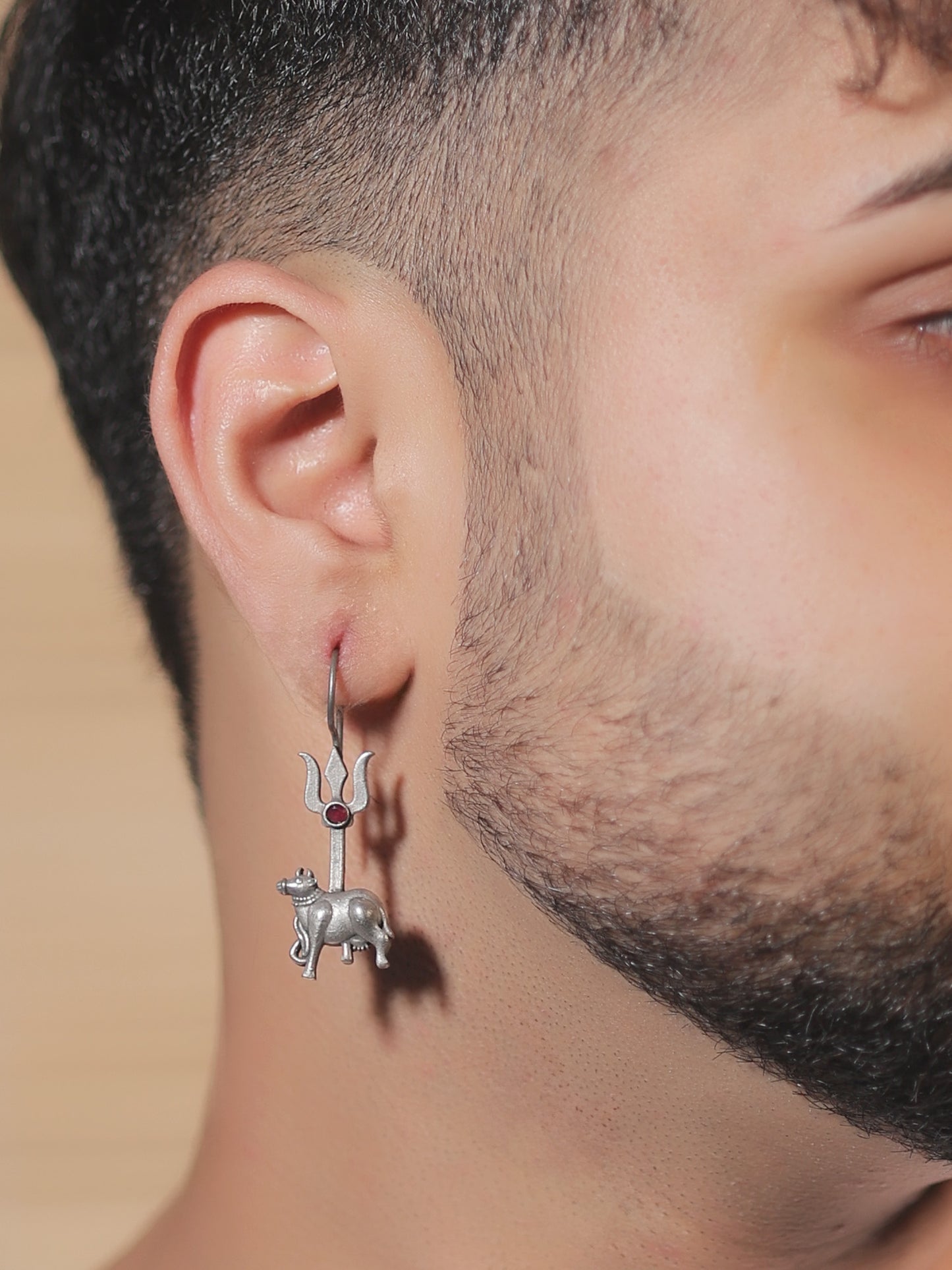 Divij Ruby Men's Earring