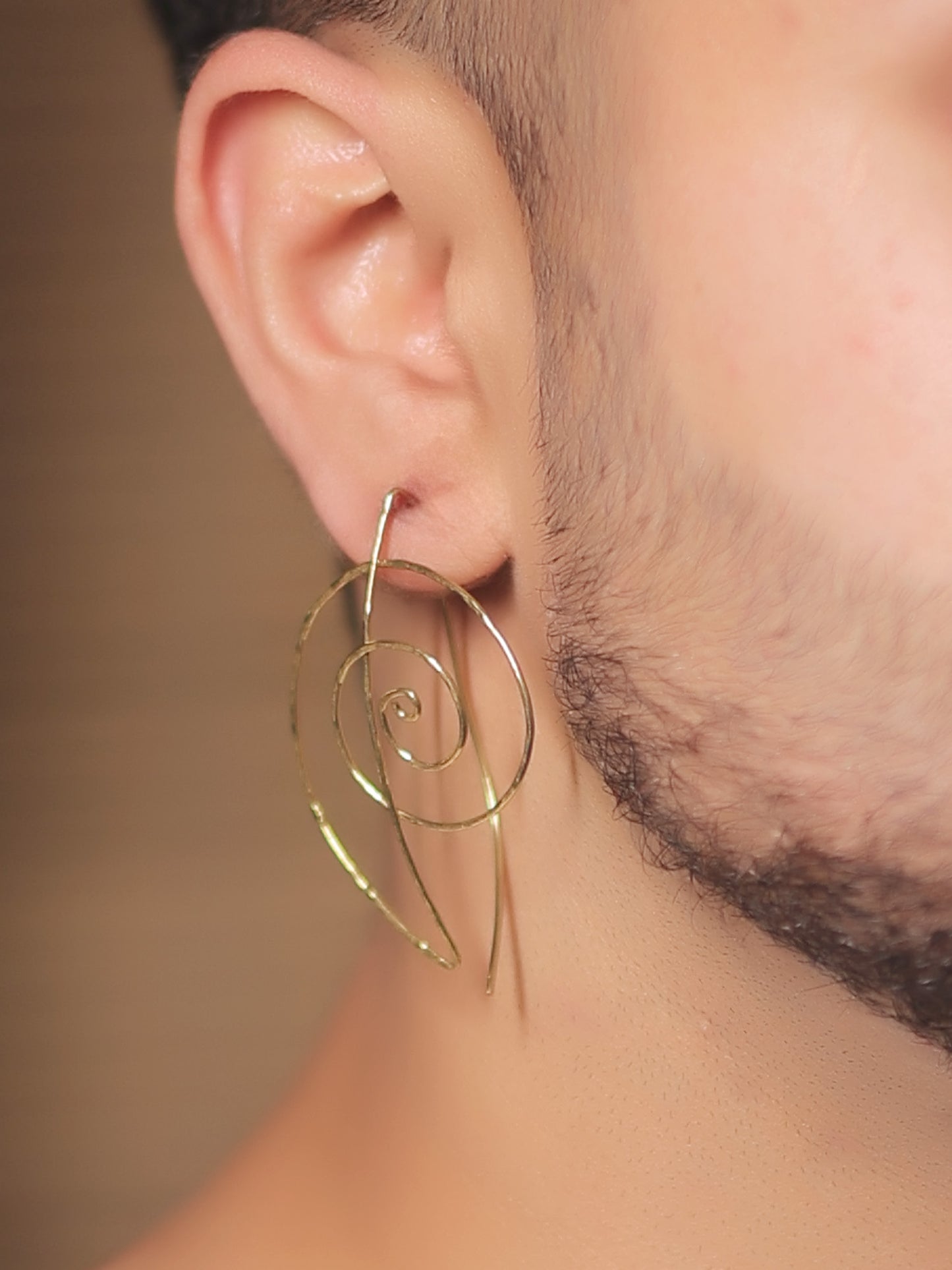 Nimare Golden Men's Earrings