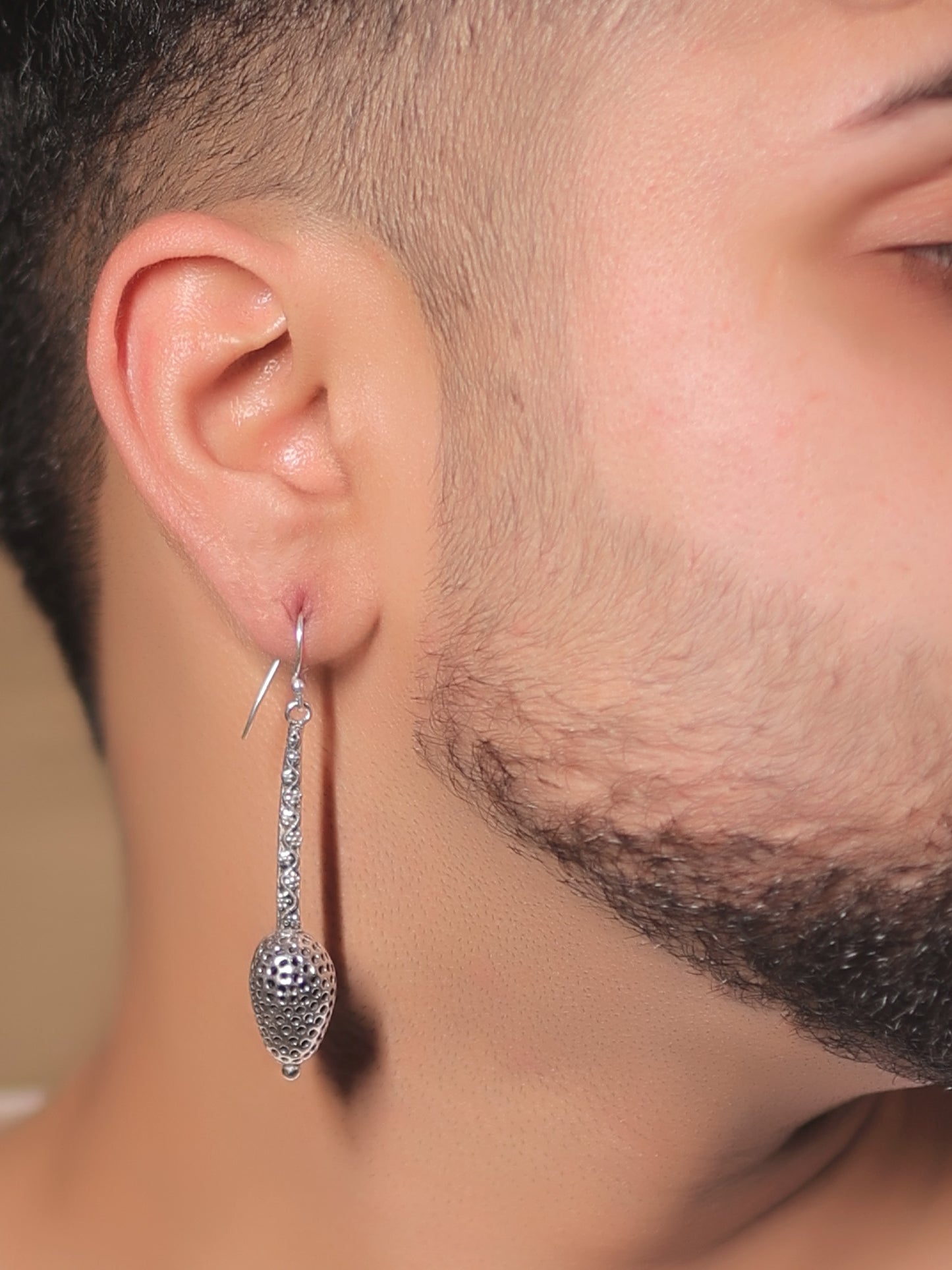 Bhumik Silver Men's Earrings