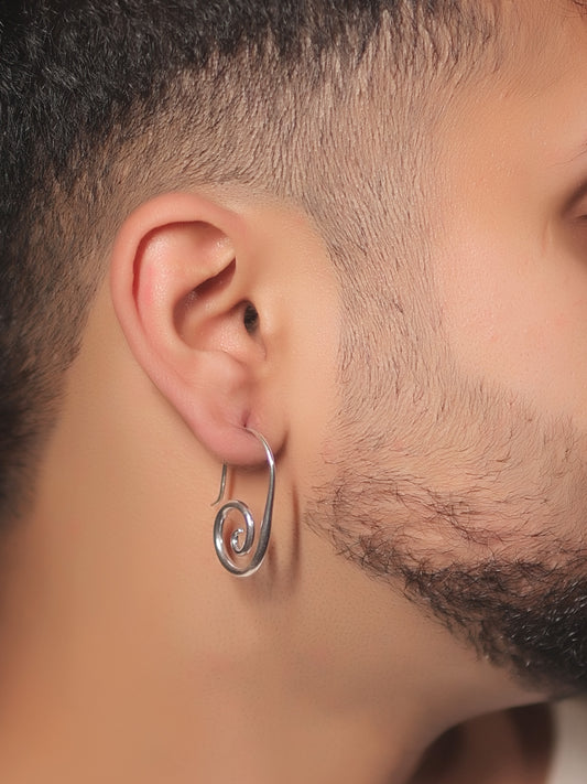 Daya Silver Men's Earrings