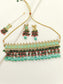 Aafizah Mint Green & Pink Gold Plated Choker Kundan Set