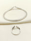 Navdha 92.5 Silver Swarovski Stone Bracelet With Finger Ring