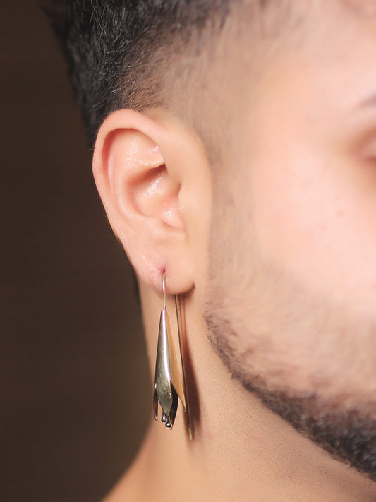 Madhvin Golden Men's Earrings