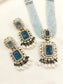 Rehemat Navy Blue Stone Gold & Rhodium Plated Victorian Set