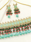 Aafizah Mint Green & Pink Gold Plated Choker Kundan Set